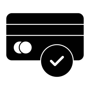 Doğrulanmış ATM kartının modern tasarım simgesi