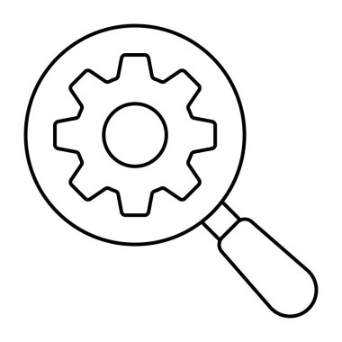 Büyüteç altında vites, arama ayarları simgesi