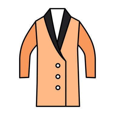 Uzun palto simgesi, düzenlenebilir vektör 