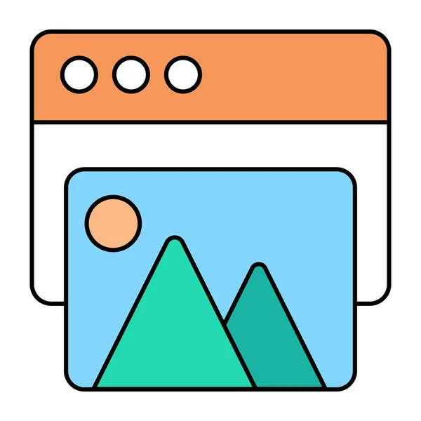 Flat Design Icon Web Landscape — Image vectorielle