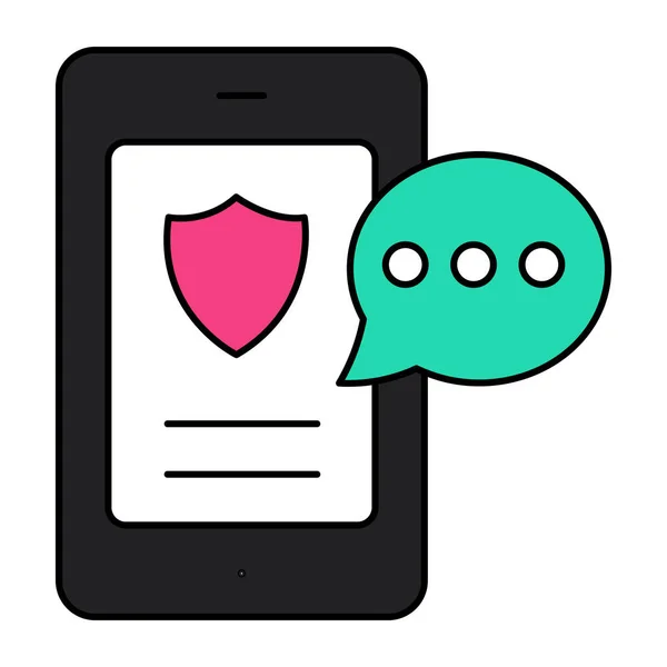 Icon Design Mobile Secure Chat — Stockový vektor