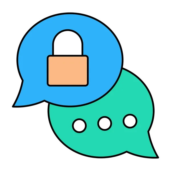 Trendy Vector Design Encrypted Chat — стоковый вектор