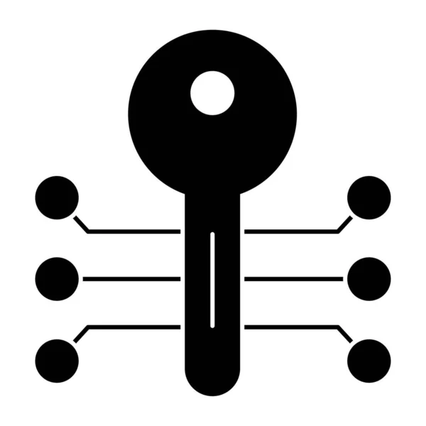 Encrypted Key Icon Editable Design — Stockový vektor