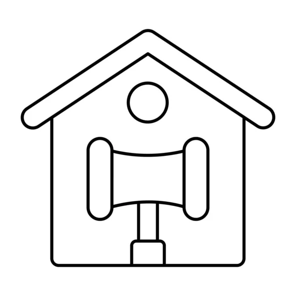 Icono Diseño Lineal Del Edificio Corte — Vector de stock