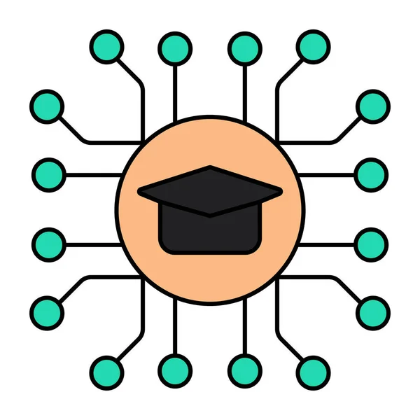 Icon Design Academic Network — Archivo Imágenes Vectoriales