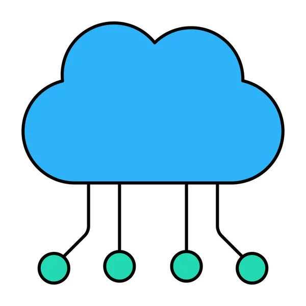 Επεξεργάσιμο Εικονίδιο Σχεδιασμού Του Δικτύου Cloud — Διανυσματικό Αρχείο