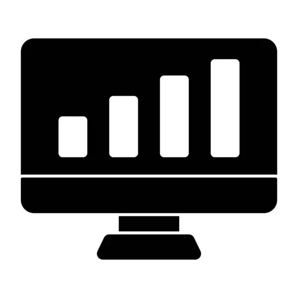 Ένα Εικονίδιο Premium Λήψης Των Online Analytics Δεδομένων — Διανυσματικό Αρχείο
