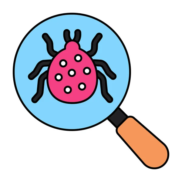 Virus Magnifying Glass Debugging — стоковый вектор