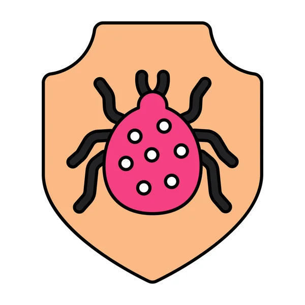 Editable Design Icon Bug Security — Vettoriale Stock