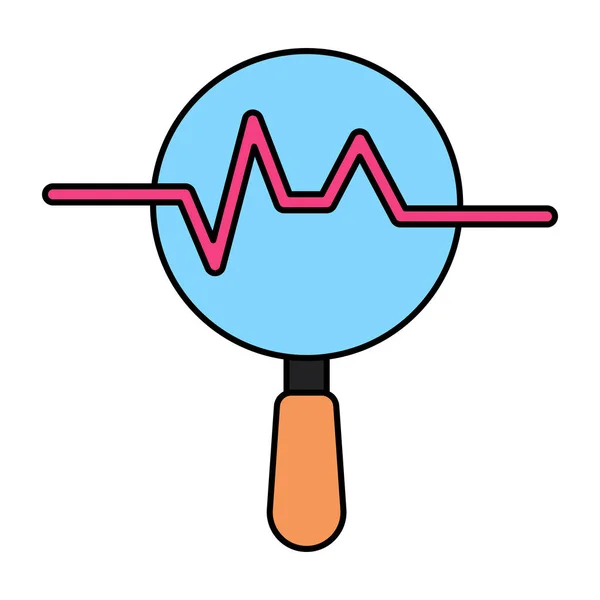 Icon Data Analysis Polyline Chart Magnifier — Stok Vektör