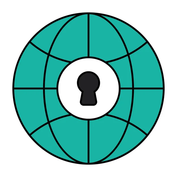 Ikona Moderního Designu Globální Bezpečnosti — Stockový vektor