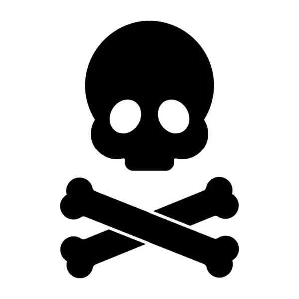 Skull Crossbones Showcasing Danger — Stock Vector