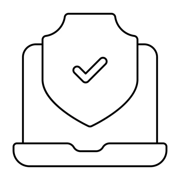 Laptop Shield Showcasing System Security Icon — Image vectorielle
