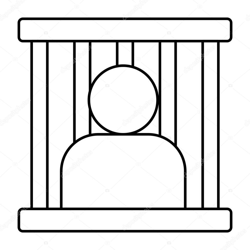 A linear design icon of prison