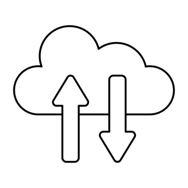 Bulut veri transferinin doğrusal tasarım simgesi
