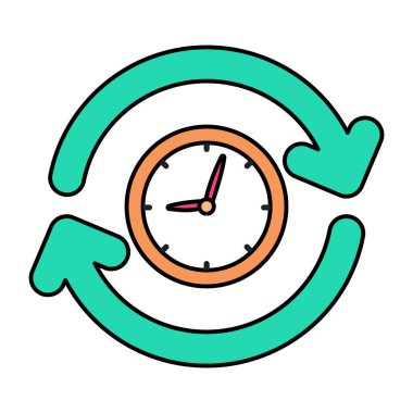 Zaman güncellemesinin kavramsal düz tasarım simgesi