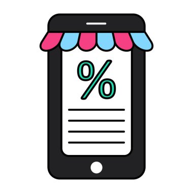 Mobil indirimin moda vektör tasarımı