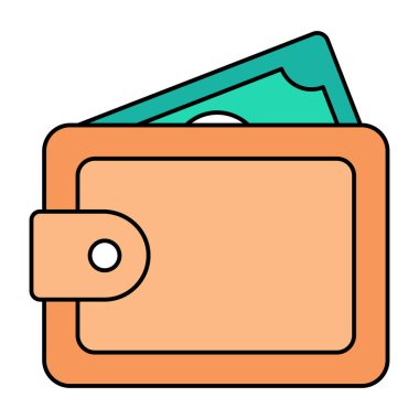 Not simgesi, cüzdanın vektör tasarımı