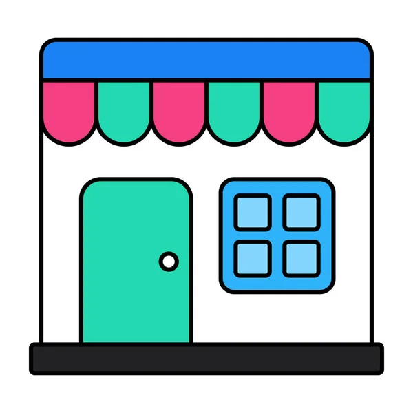 Flat Design Icon Shop Architecture — стоковый вектор