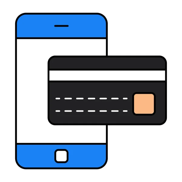 Mobile Card Payment Icon Trendy Vector Design — ストックベクタ