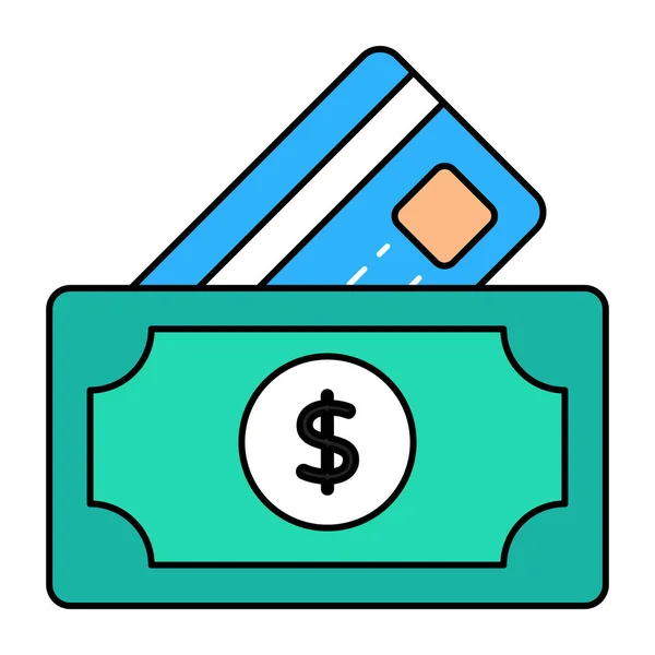 Banknote Card Concept Payment Icon — стоковый вектор