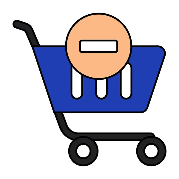 Remove Cart Icon Editable Vector — Stock Vector