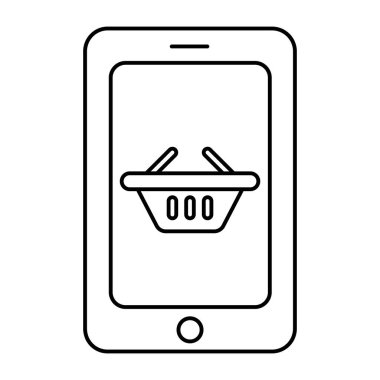 Mobil alışverişin modern tasarım simgesi