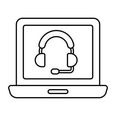 Doğrusal tasarımda çevrimiçi yardım hattı simgesi