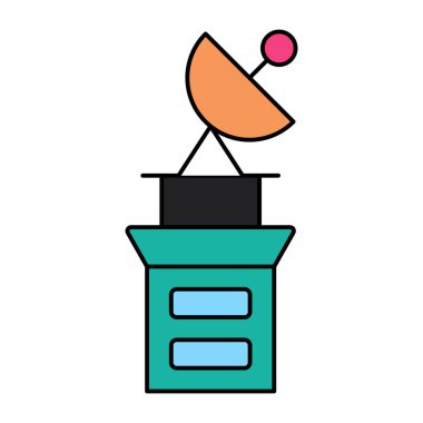 Uydu istasyonunun son moda vektör tasarımı