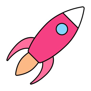 Düz dizayn bir roket ikonu