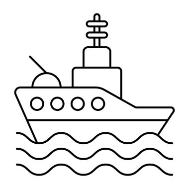 A trendy vector design of military boat