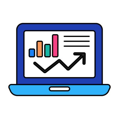 Çevrimiçi büyüme grafiğinin premium indirme simgesi