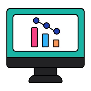 Moda tasarımında çevrimiçi veri analiz simgesi