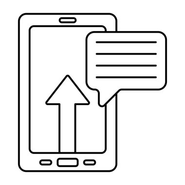 Benzersiz dizaynda mobil sohbet simgesi