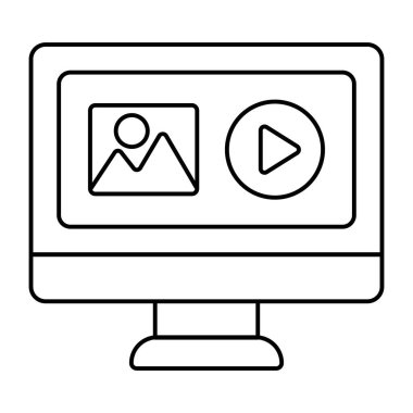 Doğrusal tasarımda video içeriği simgesi