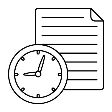 Proje bitiş tarihinin doğrusal tasarım simgesi