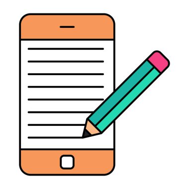 Mobil yazı yazmanın yaratıcı tasarım simgesi