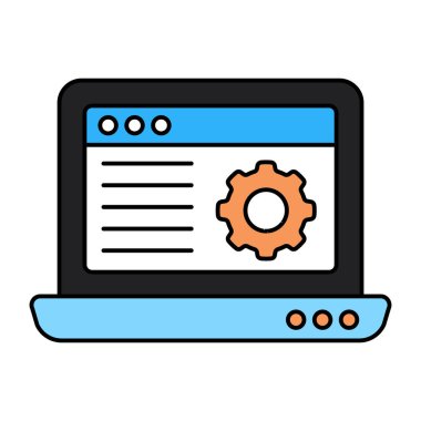 Düz dizayn edilmiş web ayarı simgesi