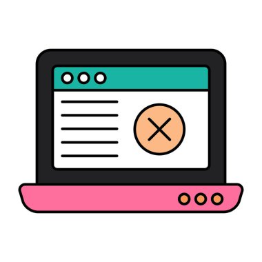 Yanlış web sitesinin düzenlenebilir tasarım simgesi