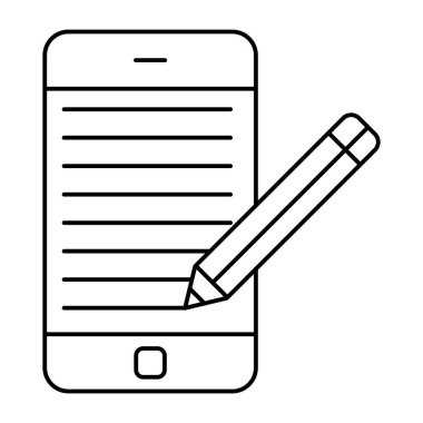 Mobil yazı yazmanın yaratıcı tasarım simgesi