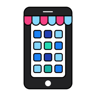 Mobil uygulamaların son moda vektör tasarımı