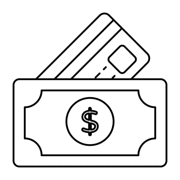 Bankjegy Kártyával Fizetési Ikon Fogalma — Stock Vector