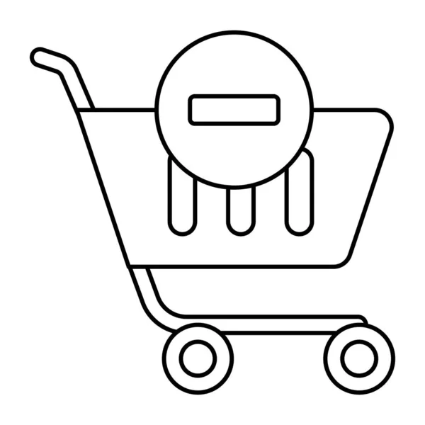 Remove Cart Icon Editable Vector — Stock Vector