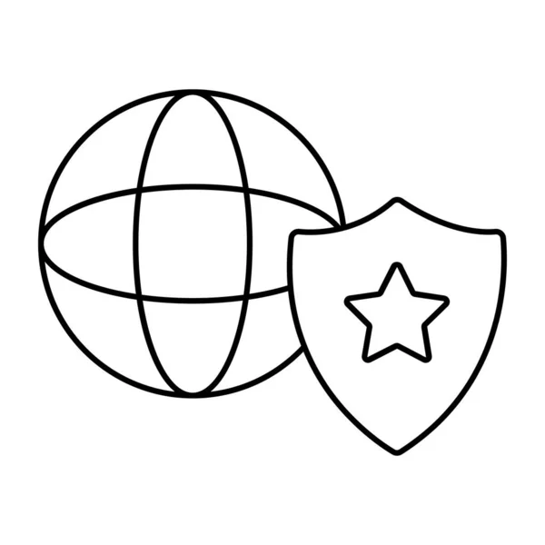 Icono Seguridad Global Vector Editable — Vector de stock