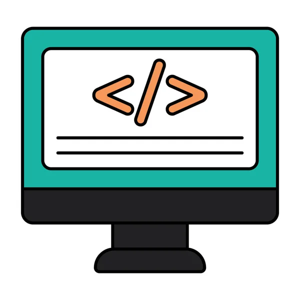 Perfect Design Icon Computer Coding — Stockvector