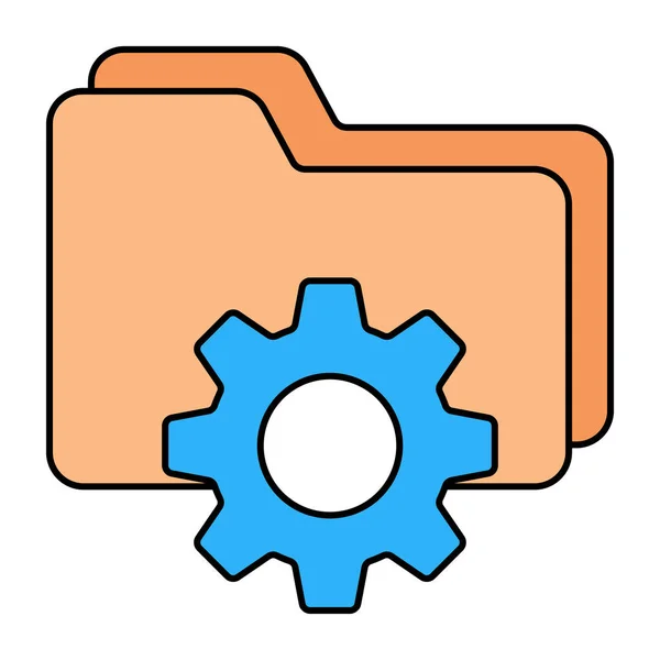 Conceptual Flat Design Icon Folder Management — ストックベクタ