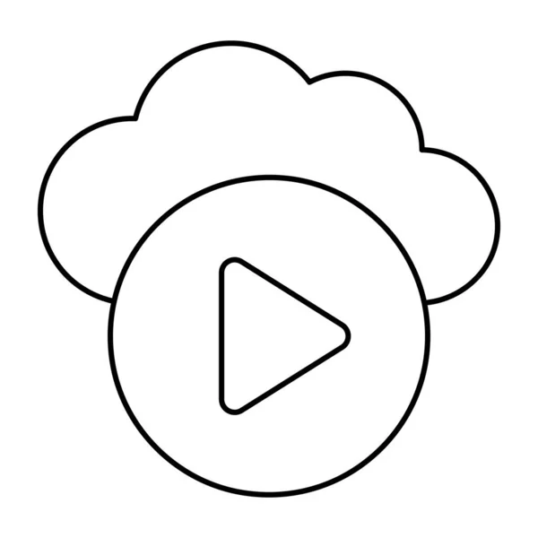 Cloud Video Icon Editable Vector — стоковый вектор