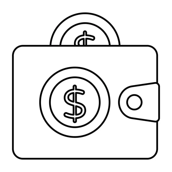 Icône Notecase Conception Vectorielle Portefeuille — Image vectorielle