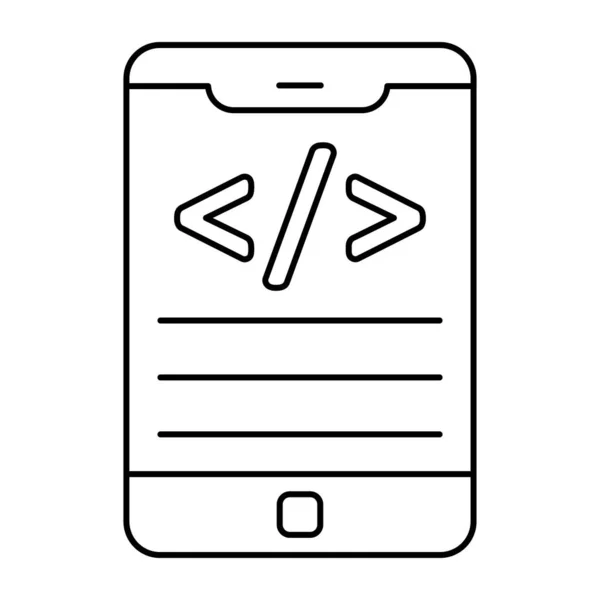 Unique Design Icon Mobile Coding — Vector de stock