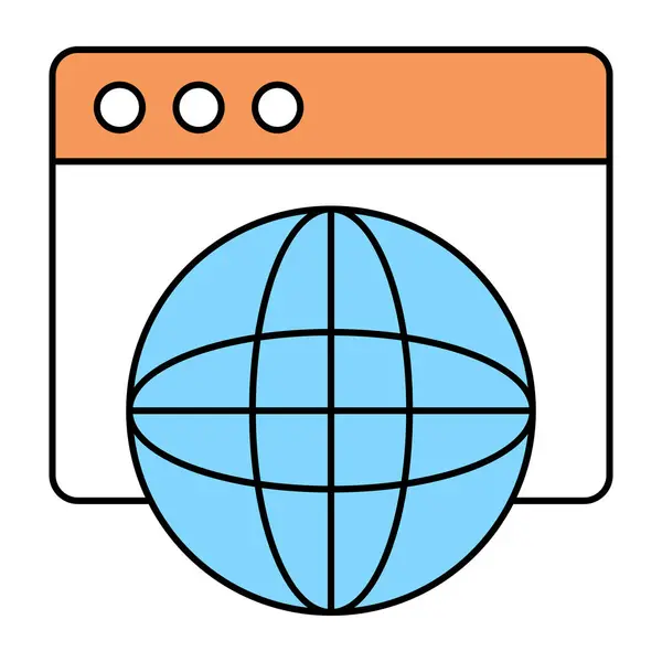 Icono Diseño Plano Del Navegador Web — Vector de stock